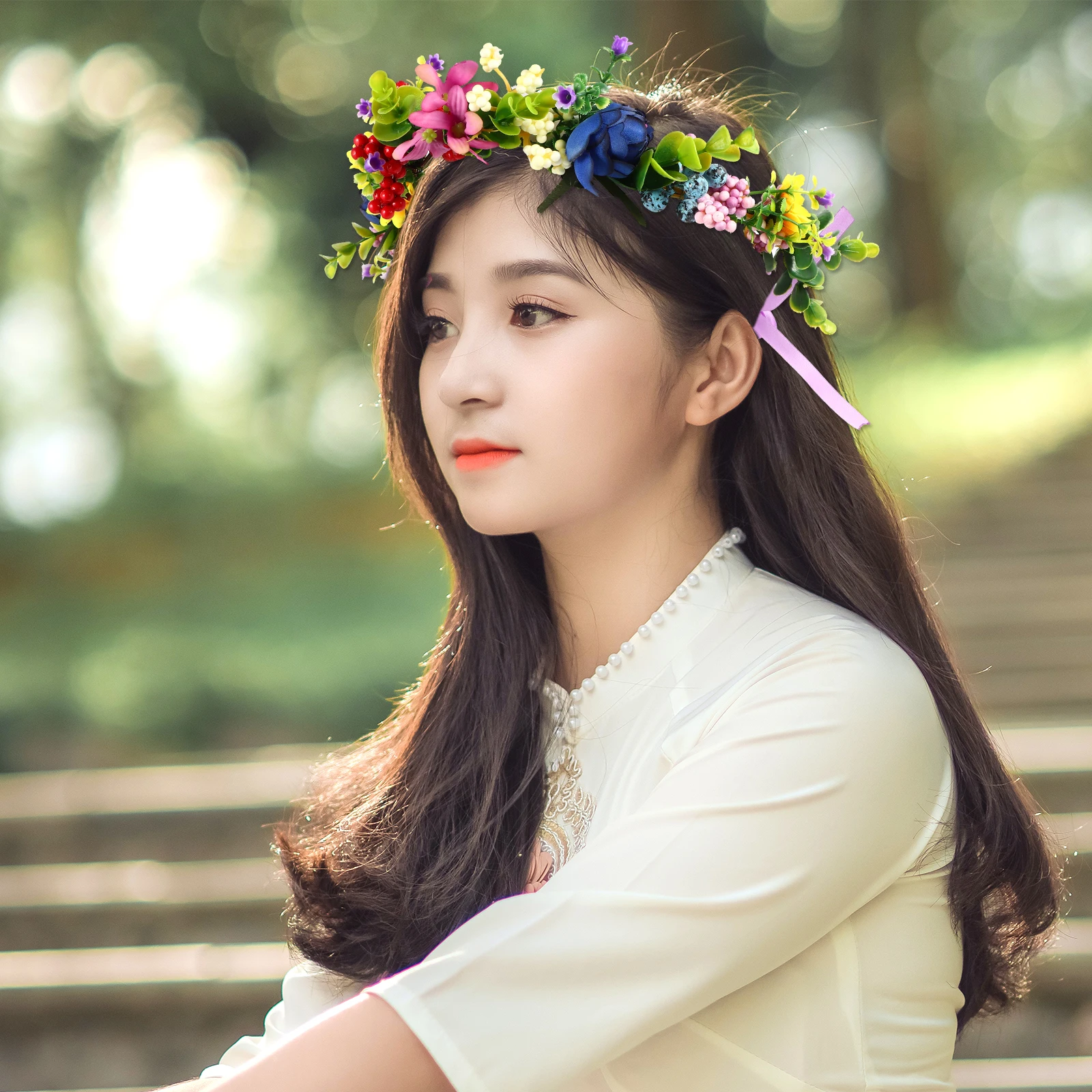 

Christmas Floral Headb Wreath Hair Accessories Bride Headdress Xmas Photo Props Festive Style H crafted Durability Comfort