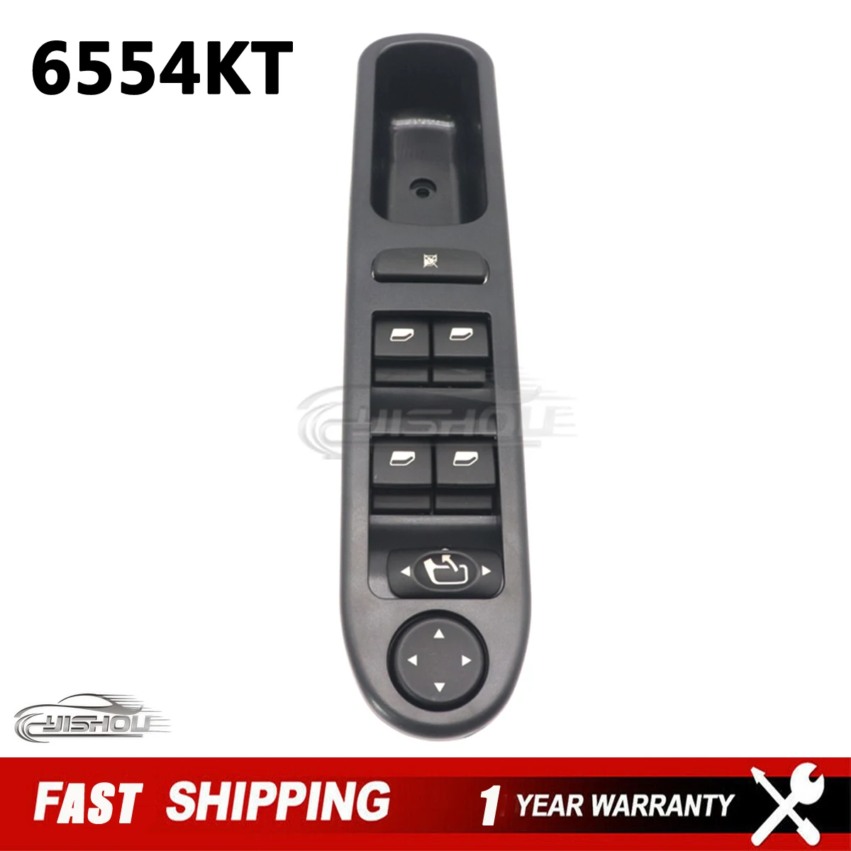 6554.KT Car Left Power Master Window Switch Fits For Peugeot 307 2000-2014 Hatchback CC Wagon 6554KT 100012943 New