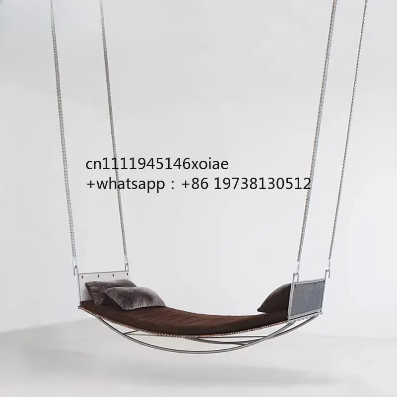 Italian Vintage Designer Creative Iron Chain Light Luxury Hammock for Home, Homestay, Hotel, Model Room, Suspended Single Bed