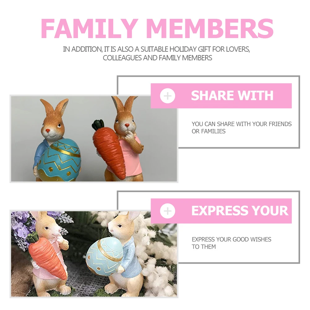 

Resin Rabbit Ornament Bunny Figurine Decoration Figurines Desktop Ornaments Sculptures