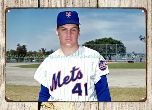 garage posters baseball Hall of Fame Pitcher Tom Seaver metal tin sign