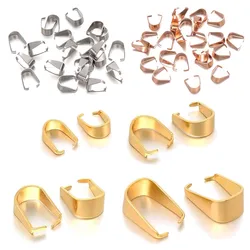 100pcs Stainless Steel Pinch Clip Clasp Connector Bail for DIY Dangle Charm Pendant Necklace Jewelry Making Supplies Accessories