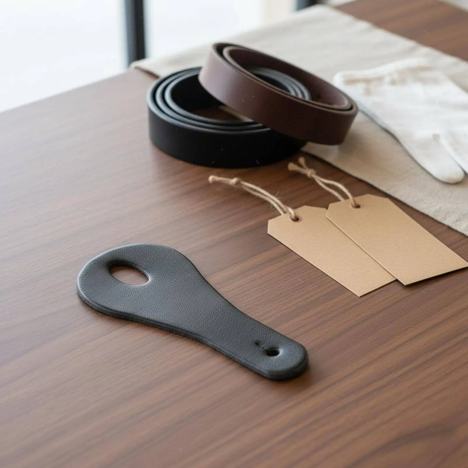 

Leather Belt Hanger Tab Slimline Single Layer Leather Strap