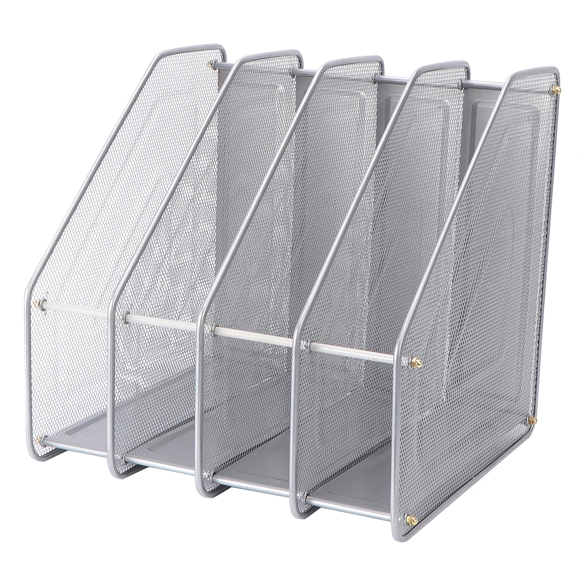 

File Rack Folder Stackable Storage Cabinet 4 Slot Document Organizer Desktop Documents Compartment Notebooks Student Use