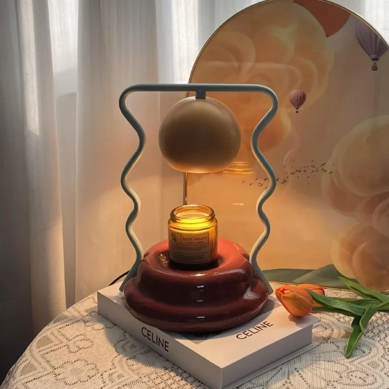 Mushroom house fireless aromatherapy candle wax melting lamp design sense creative fragrance ornament