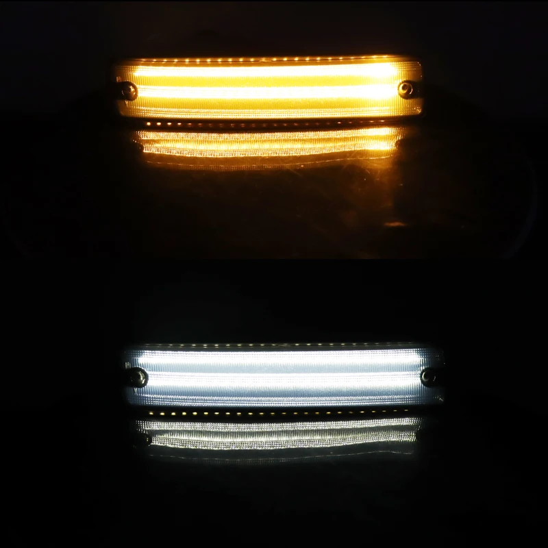 For 1990-1991 Honda CR-X / CRX Car Front Bumper Amber Turn Signal Lights white DRL/Driving Lights