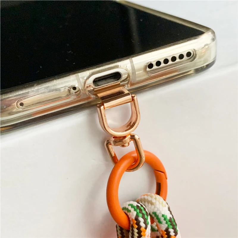 2/1PCS 360°Rotation Metal Phone Lanyard Clip Patch 0.3mm Ultra-thin Phone Case Rope Connect Pad Cellphone Anti-loss Hanging Card