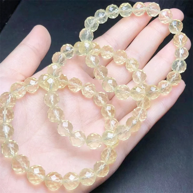 

Natural Faceted Citrine Bracelet Reiki Gemstone Fashion Jewelry Halloween Gift Fengshui Women Healing Lucky Energy 1pcs