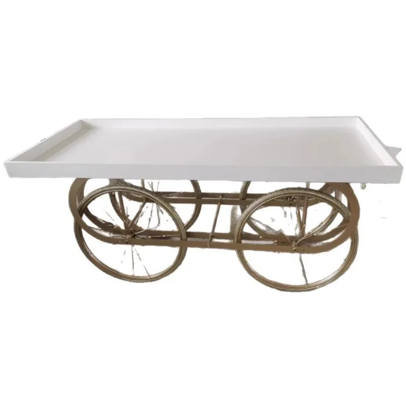 

Hot-selling candy cart wedding party decoration float cake dessert display cart with wheels
