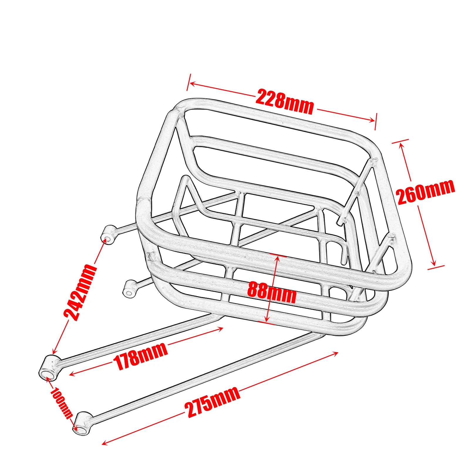 For Honda CT125 Hunter Cub 2020-2023 Motorcycle Front Luggage Rack Support Basket Holder Bracket Lightweight Off-Road Accessory