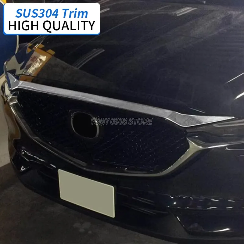 1 PCS Stainless Steel Chrome Front Hood Bonnet Lid Molding Cover Trim for Mazda Cx-5 CX5 KF 2017 Car Exterior Accessories