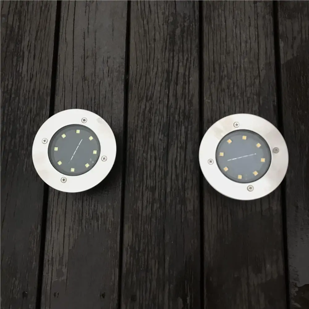 알루미늄 강화 유리 태양광 지상 조명 태양열 전원 통로 조명 방수 야외 램프 정원 산책로 뒷마당 4개