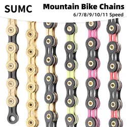 SUMC Bicycle Current 6 7 8 9 10 11 Speed 11v Current MTB Chain 10v 9v 8v 7v 6v Mountain Bike Current Hollow Chain Road Cycling