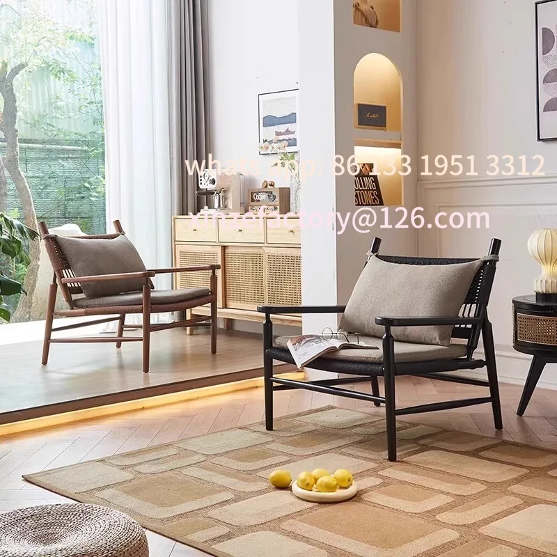 Customizable Outdoor Single Chair Home Armrest Balcony Leisure  Sofa Chair Outdoor Patio Table and Chair Combination