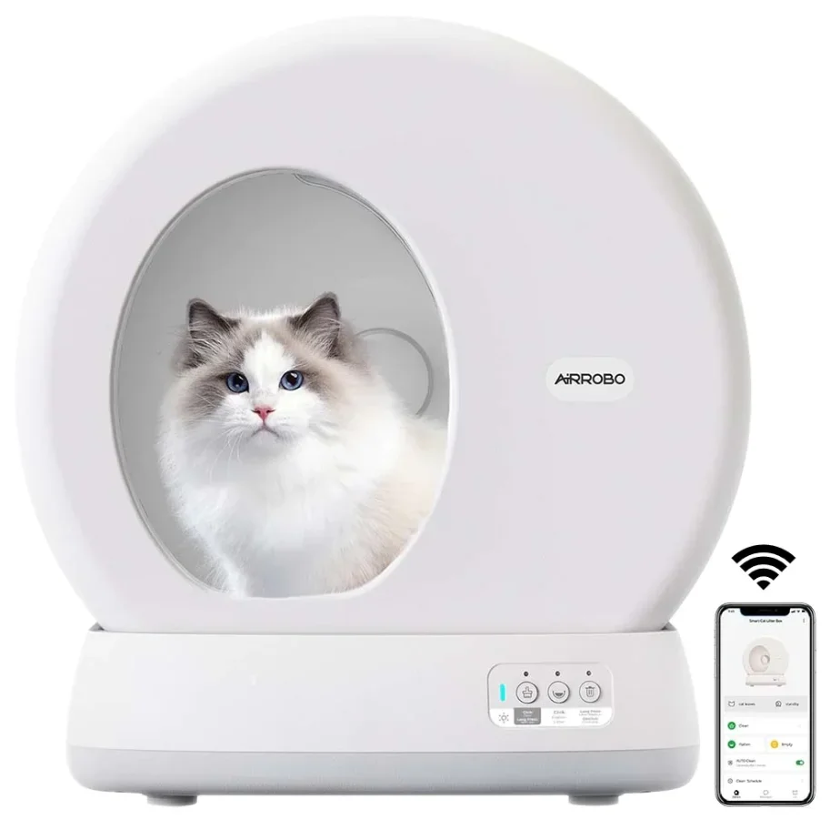 For 2024 Hot Selling Airrobo C10 Pro Smart Cat Litter Box With Camera Self Cleaning Intelligent Automatic Cat Litter Box