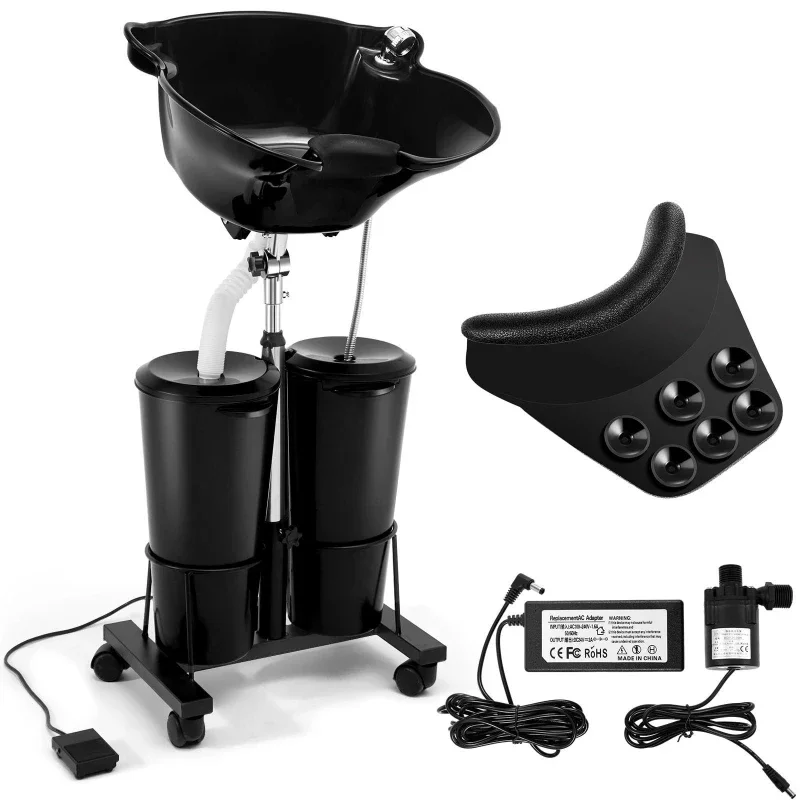 

Shampoo basin, hair salon vertical thickened double bucket, electric shampoo bed, portable removable flush basin