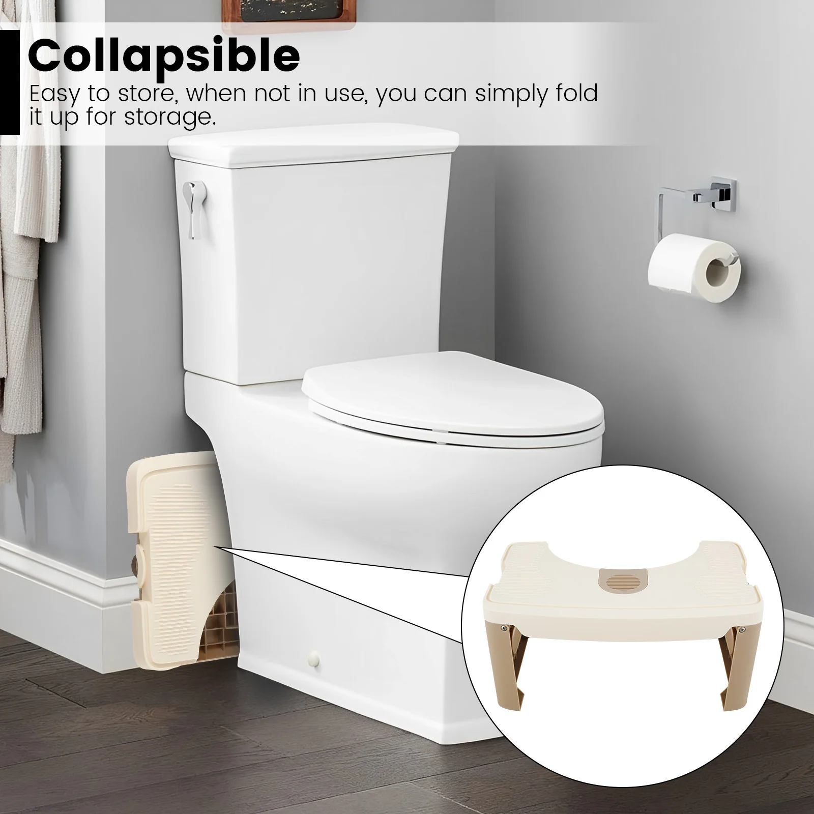 Foldable Toilet Footstool Double Nonslip Design Portable Toilet Squat Stool Squat Stool for Bathroom Toilet Leg Raiser Stand