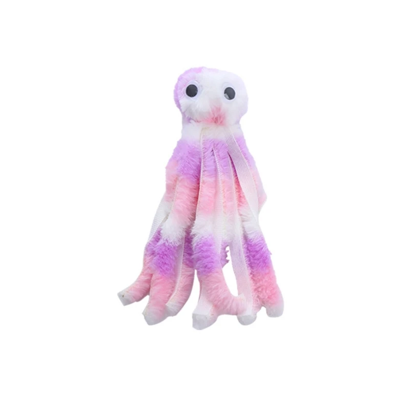 Chewing Toy Plush Octopus Teaser Toy with Catnips Cats Teether Animal Toy Interactive Boredom Entertainment Toy