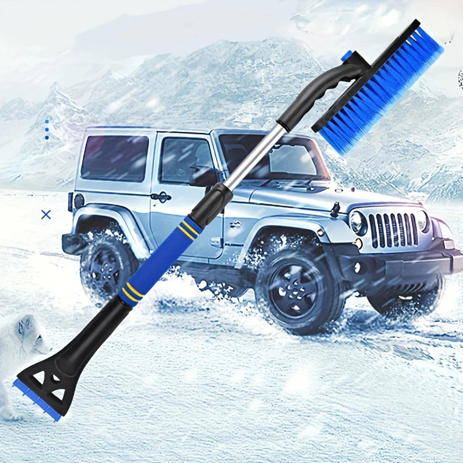 Winter Car Snow Cleaning Ice Scraper 3-in-1 Multifunction Telescopic Snow Plough Shovel Suitable for Holiday Season Gifts