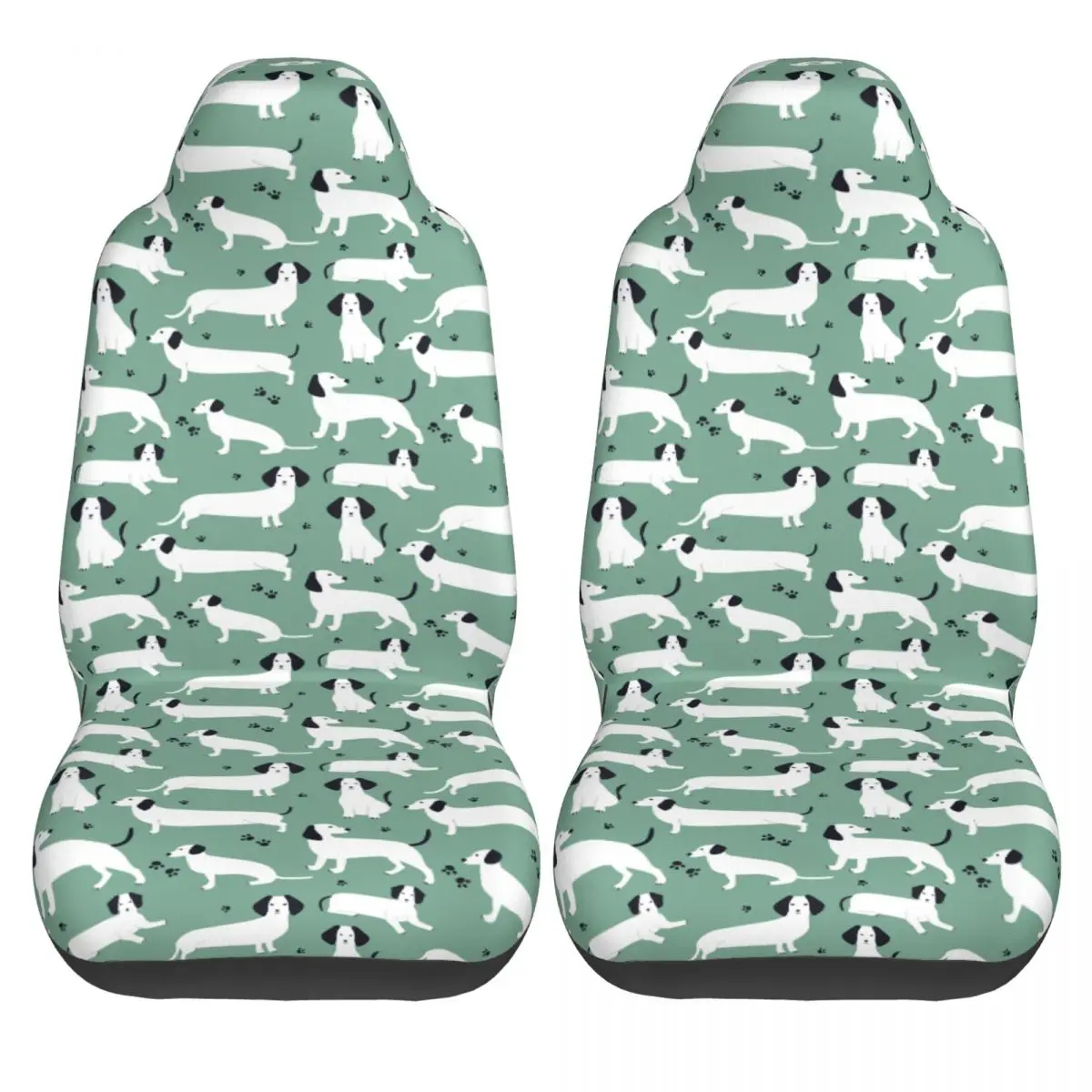 Cute White German Badger Dog Dachshund Universal Car Seat Cover Women Gift for Animal Dogs Lover Car Seat Covers Fiber Fishing