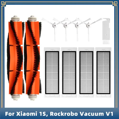 샤오미 1S, Rockrobo Vacuum V1, Roborock S4 S5 S6, SDJQR01RR, SDJQR02RR 예비 부품 메인 사이드 브러시 헤파 필터 호환 