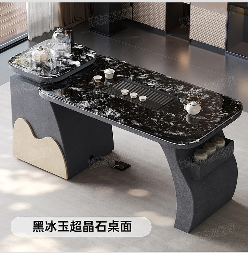 YJQ high-end small balcony tea table and chair combination kettle integrated embedded living room home tea table