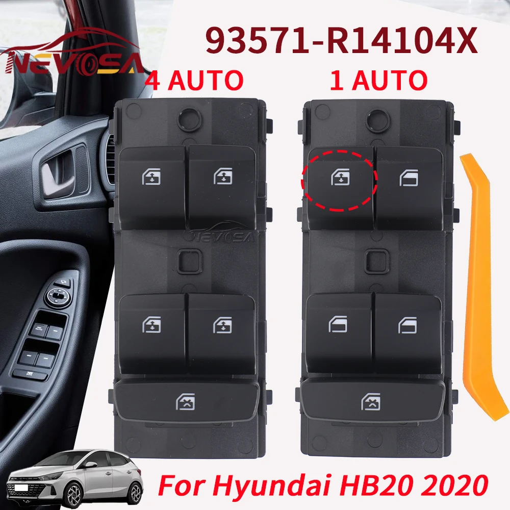 93571R12104X For Hyundai HB20 2020 2021 2022-2025 Electric Power Window Control Switch Glass Button 93571R14104X 93571-R1210