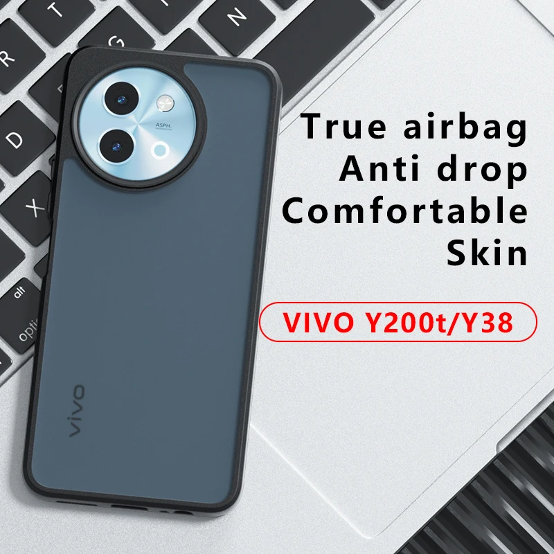 For VIVO Y38 Case Luxurious Acrylic Matte Transparent Back Cover for VIVO Y 38 T3X Shockproof Bumper VIVOY38 Funda