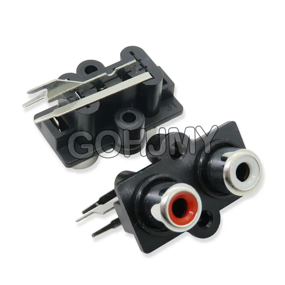 2PCS PCB Mount Stereo Audio Video Jack RCA-213 RCA-413 RCA-613 Lotus Seat 2 4 6 Bit/hole AV-8.4-13 Shielded Audio Ports