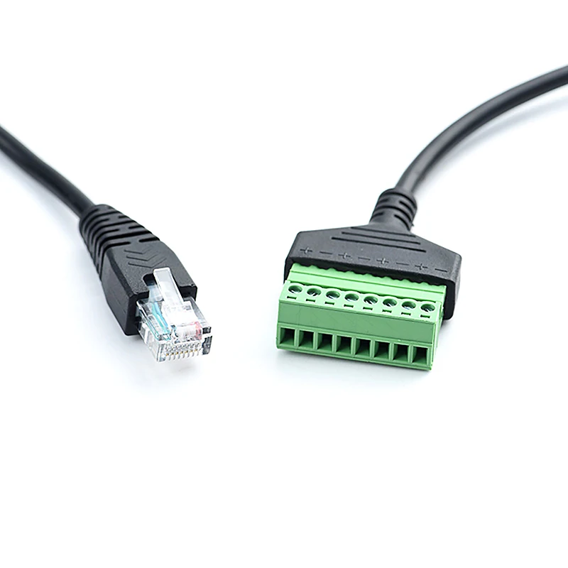 1 قطعة كابل تمديد الشبكة RJ45 إلى 8 دبوس برغي محطة محول الشبكة كابل محول