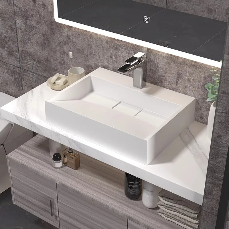 On-stage  Washbasin Household wall-mounted washbasin Small size single  Artificial stone integrated basin