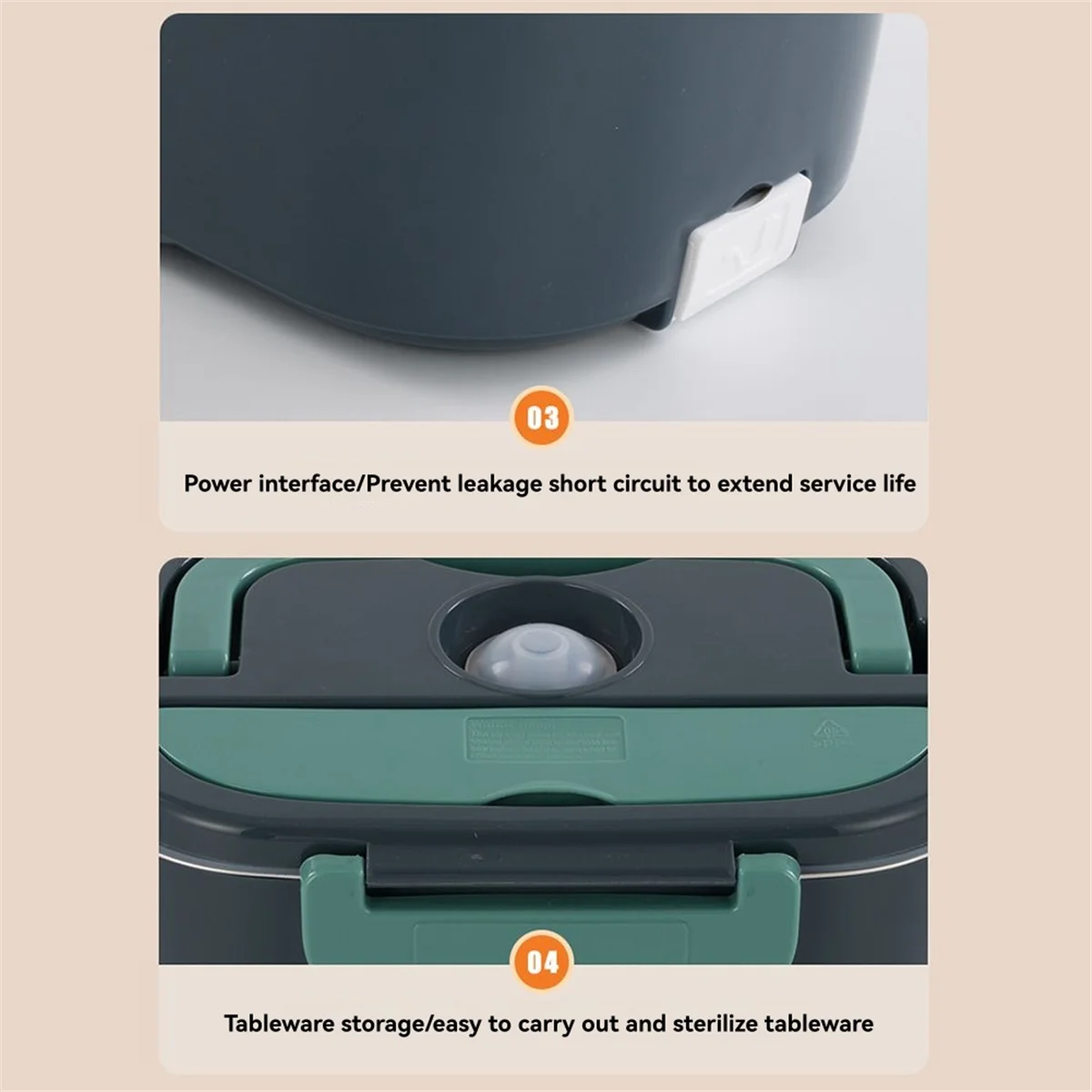 A62K 1.5 L صندوق غداء كهربي جهاز تسخين الطعام المحمولة سخان الطعام للسيارة أو المنزل مانعة للتسرب الغداء التدفئة الميكروويف الاتحاد الأوروبي التوصيل