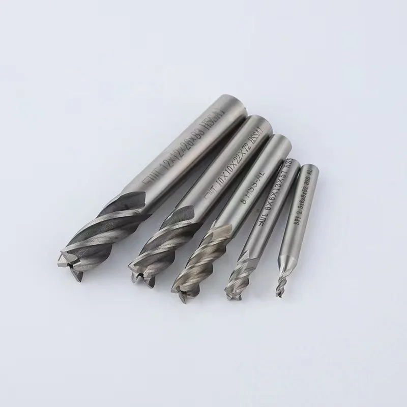 4-blade Milling Cutter 5 Sets HSS High-speed Milling Cutter Metal Drill Bits