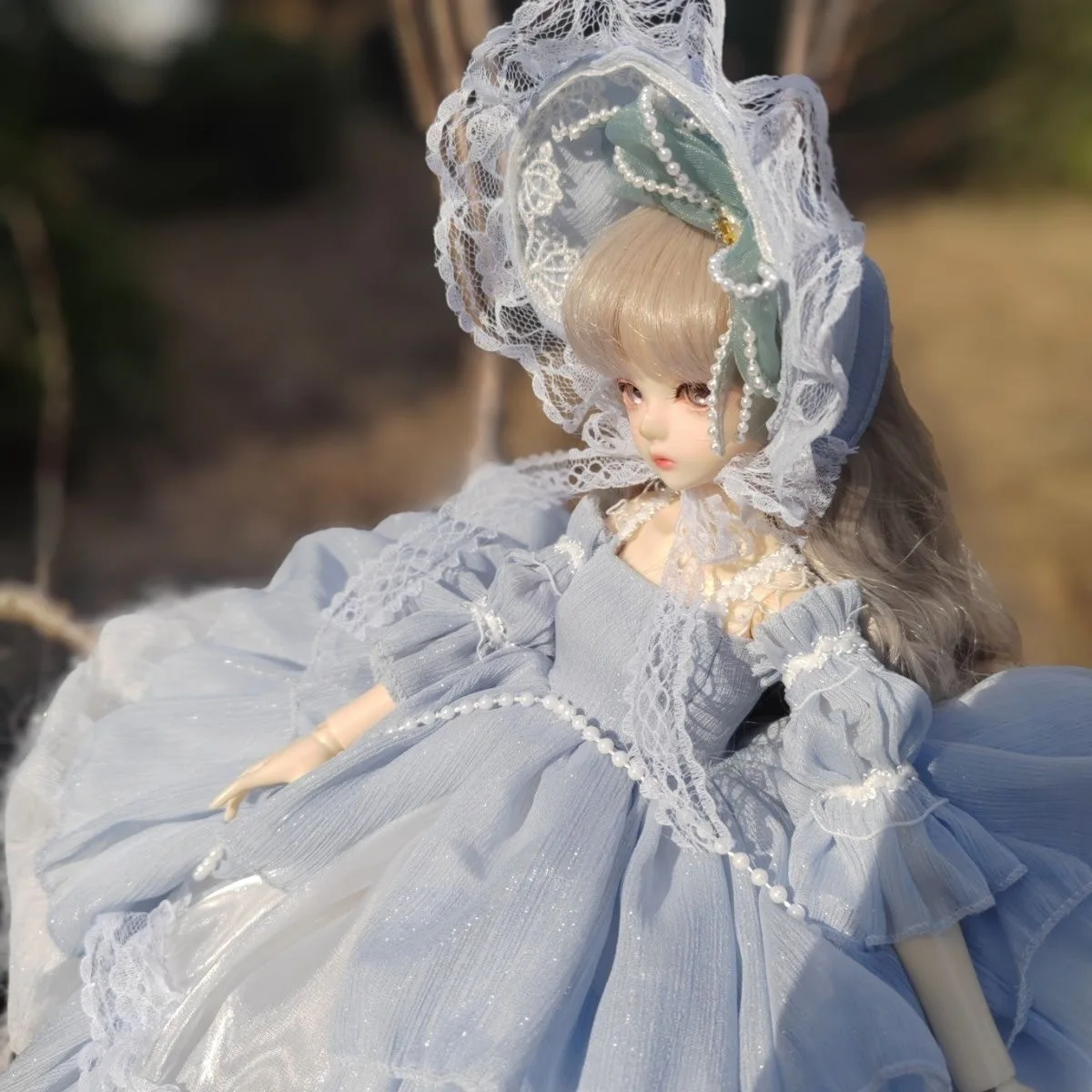 

45CM 62CM Doll Clothes, Light Blue Dress 1/3 1/4 BJD Skirt Free Shipping