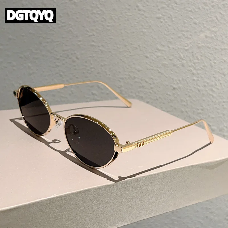 Luxury Fashion Design Sunglasses 2026 New Woman Alloy Frame Oval Sun Glasses Man Outdoor Travel Beach Ocean Lenses Shades