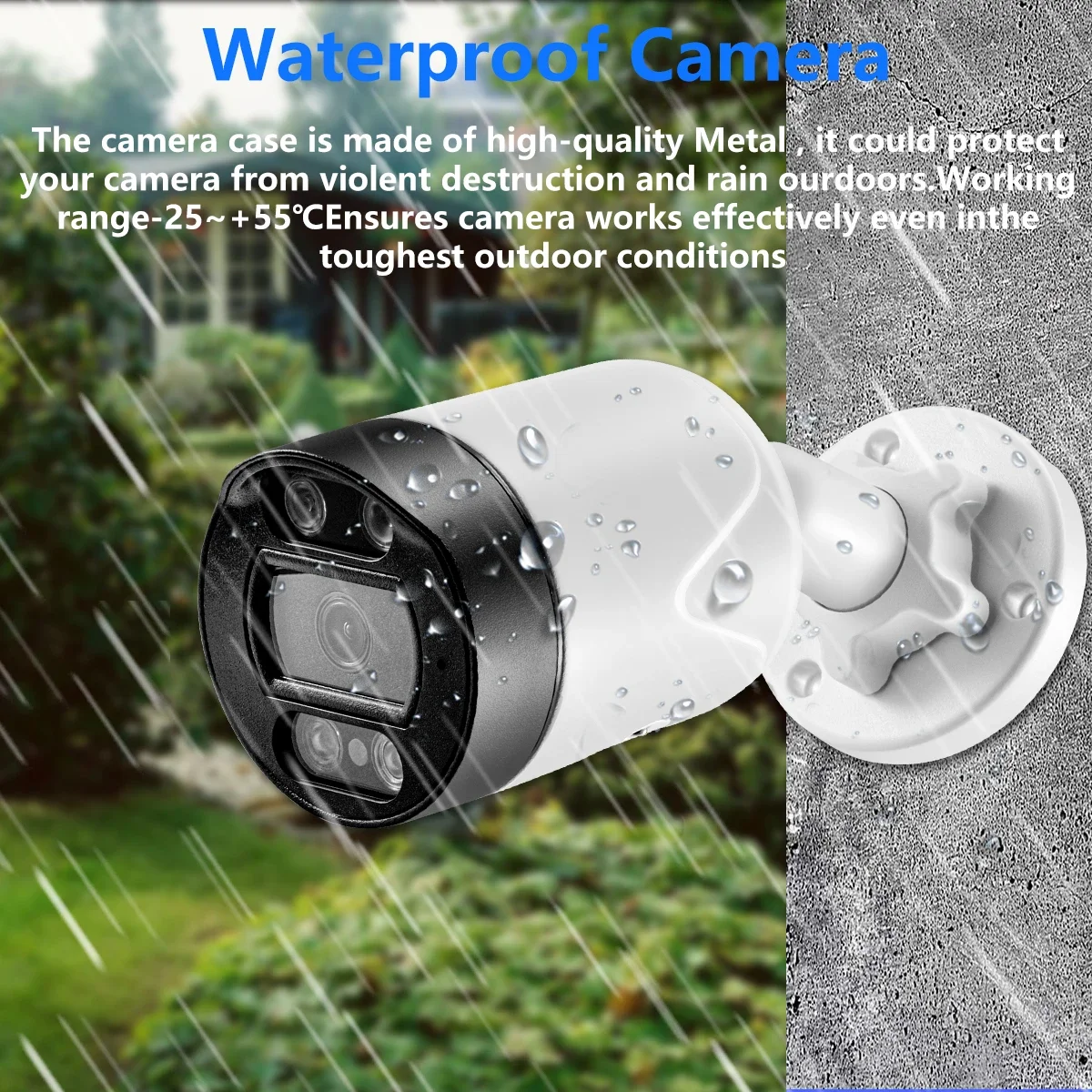 

H.265+ 5MP HD Security POE IP AI Camera Human Detect IP66 Outdoor Metal Two Way Audio Surveillance POE 48V AZ80B632W-5MP