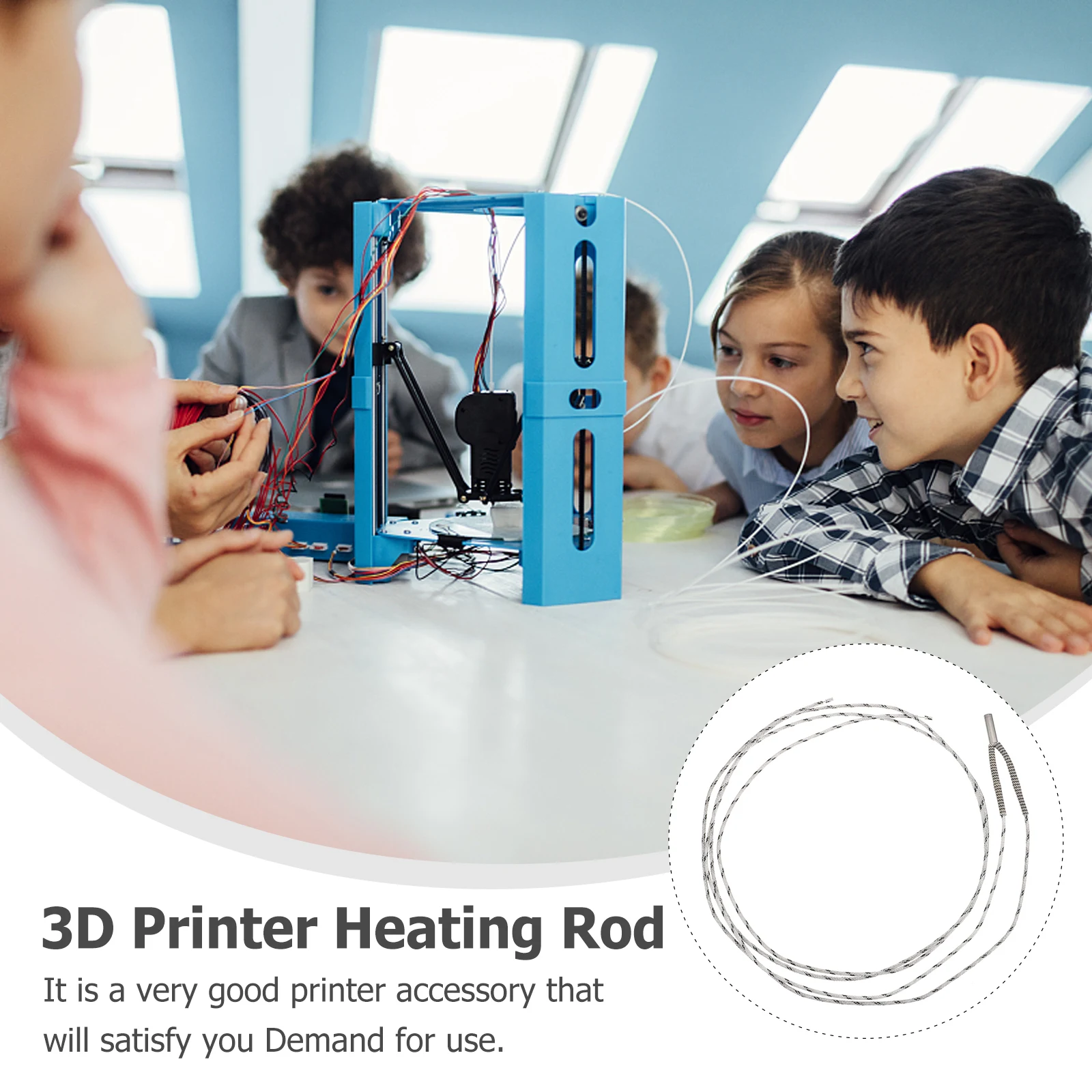 

5pcs 24V 50W 3D Printer Heating Tube Single Head Cartridge Heater Premium Stainless Steel Replacement For 3D Printer