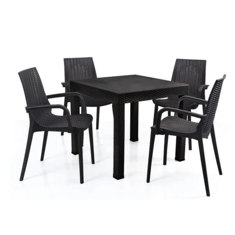 

New 5-Piece Outdoor Dining Set for Patio Garden Hotel Modern Design Style PP Iron Material Modern Outdoor Dining Chair Table