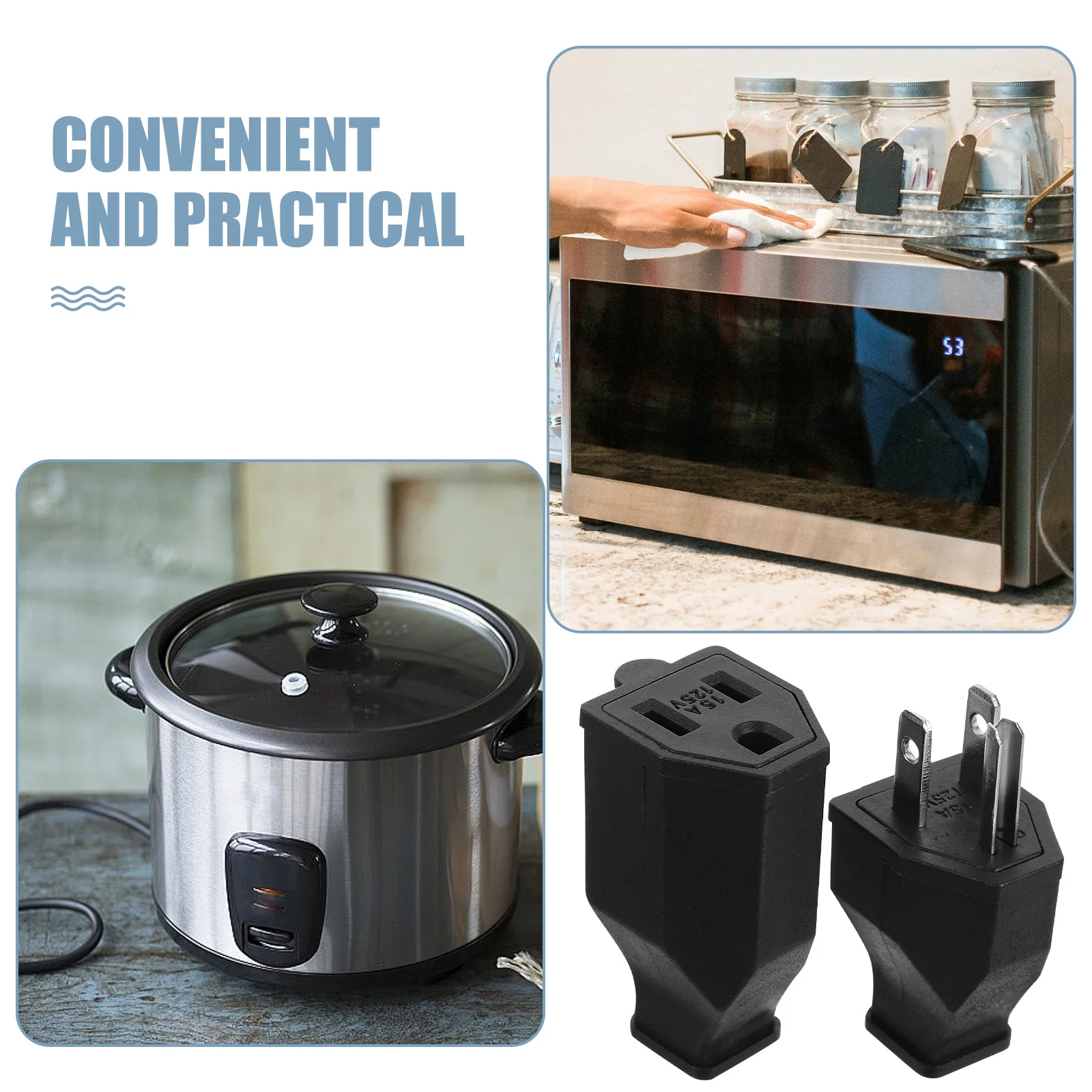 1Set Power Plug Electronic Appliance Connector Replacement Rice Cooker Adapter Appliance Power Connector Electrical