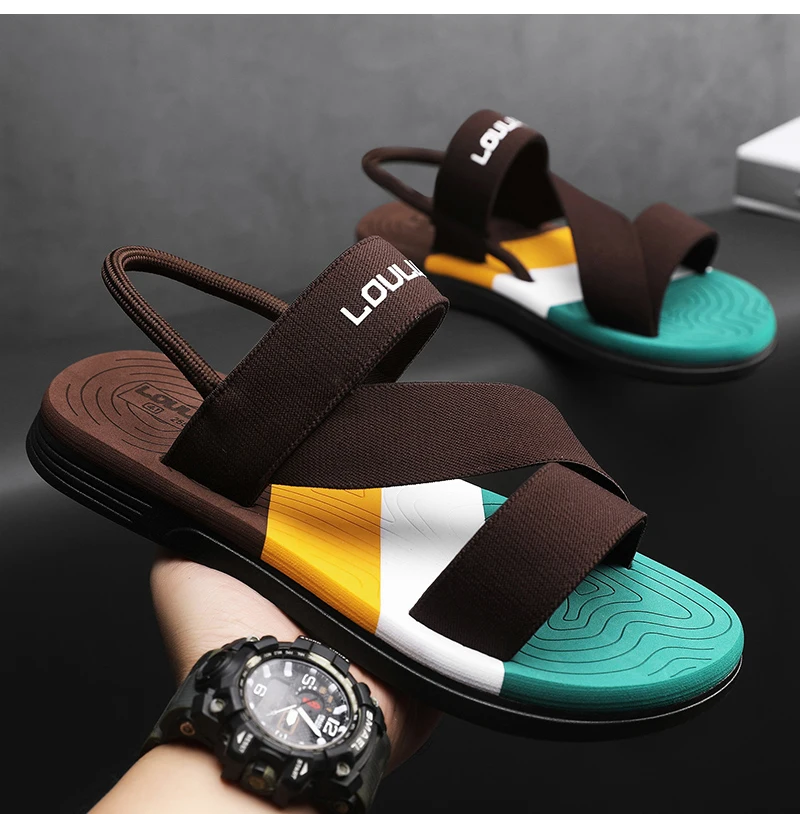 Hochwertige Trendige Herren-Sandalen Sommer Strand-Pantoffeln Modische Atmungsaktive Casual Strand-Sandalen für Herren Sommer Outdoor – Detail 3