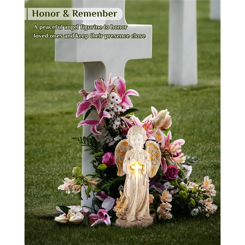 Fresh 12" Solar Angel Figurines Light For Cemetery Decorations-Solar Angel Statues For Outside Garden, Yard Decor, Pathway Accen