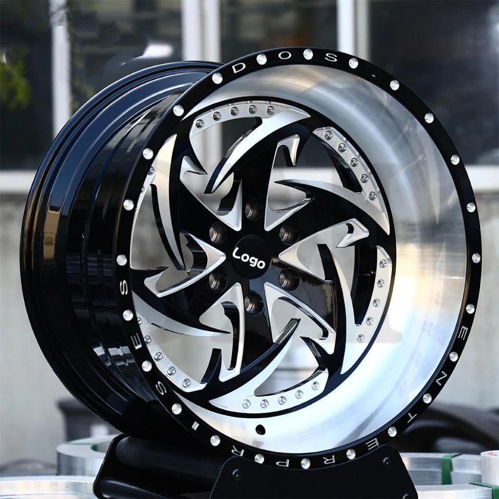 FOR Custom Finish Gloss Black Milled Two-piece Aluminum Wheels 6x139.7 20 22 24 Inch Forged Deep Dish Rims for Chevy Tahoe