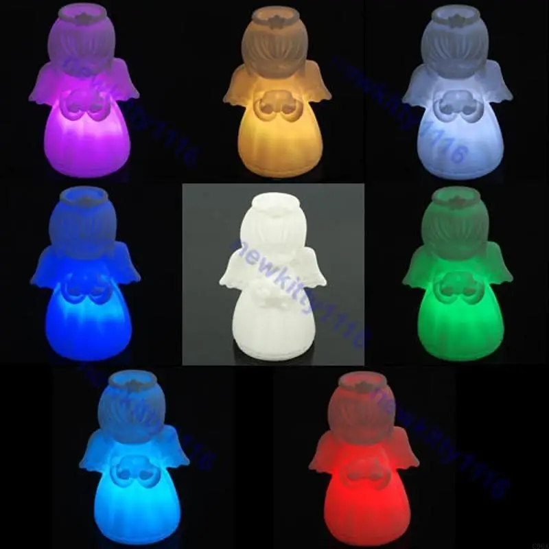 C90A Angel 7-Color Changing LED Lamp Decor Night Light