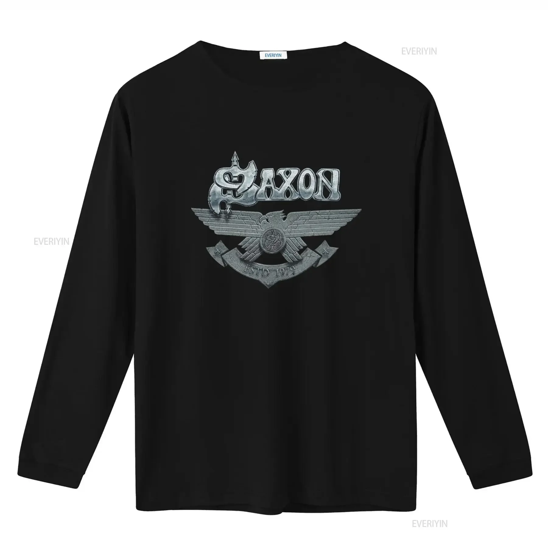 SAXON 'Est 1979' Vintage Metal Band Logo T Shirt for Men and Women vintage Washed homme Casual Stylish graphic