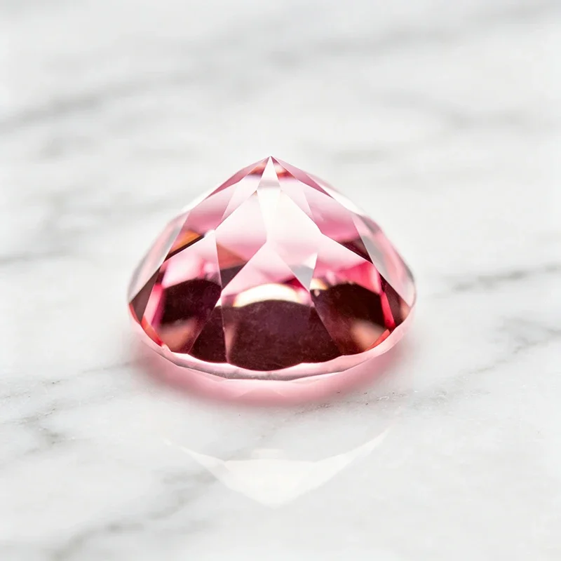 High Quality Lab Grown Sapphire Sunset Pink Round Shape Gemstone for Charms Jewelry Rings Earrings Making Selectable Certificate