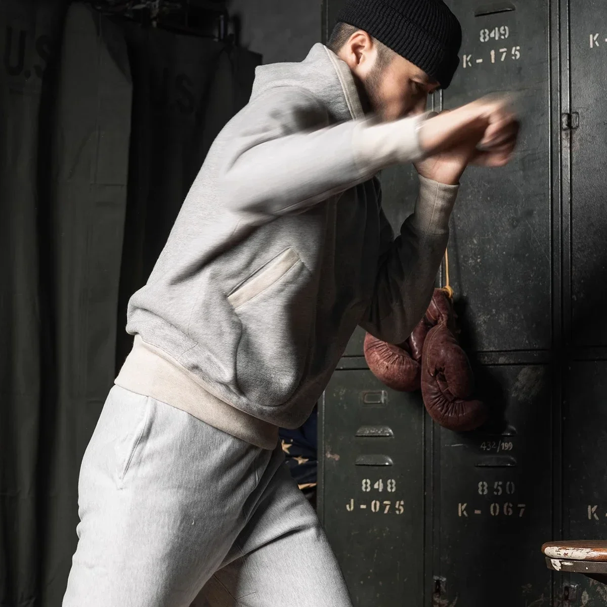Rugged Bronson 1930s Boxing Pockets Hooded Sweatshirt Extra Heavy Weight Cotton Hoodies