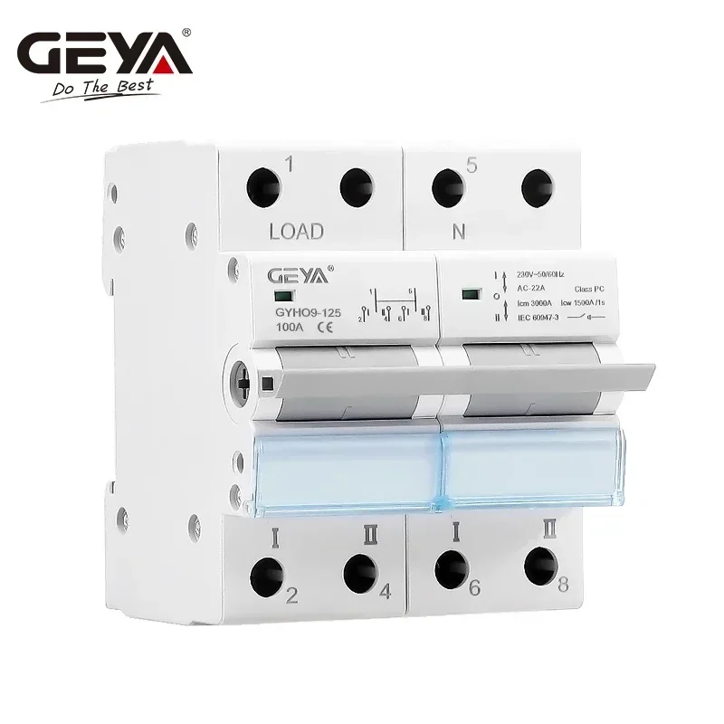 GEYA GYHO9 Manual Transfer Switch with Indicator 63A 125A MTS Dual Power Manual Conversion Isolating Switch image 3