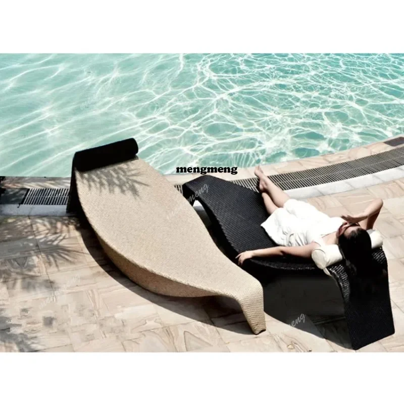 

Складное кресло-шезлонг из ротанга для пляжа и сада, легкое, для загара, F132