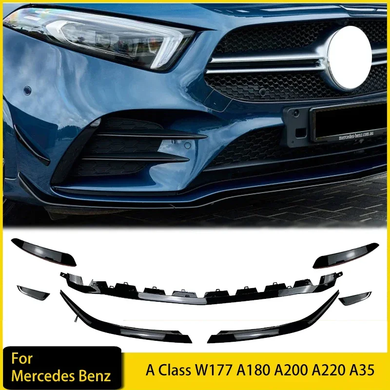 

Front Bumper Diffuser Side Splitter for Mercedes Benz A Class W177 A180 A200 A220 A35 AMG Spoiler Lip Canards Fin Auto Parts