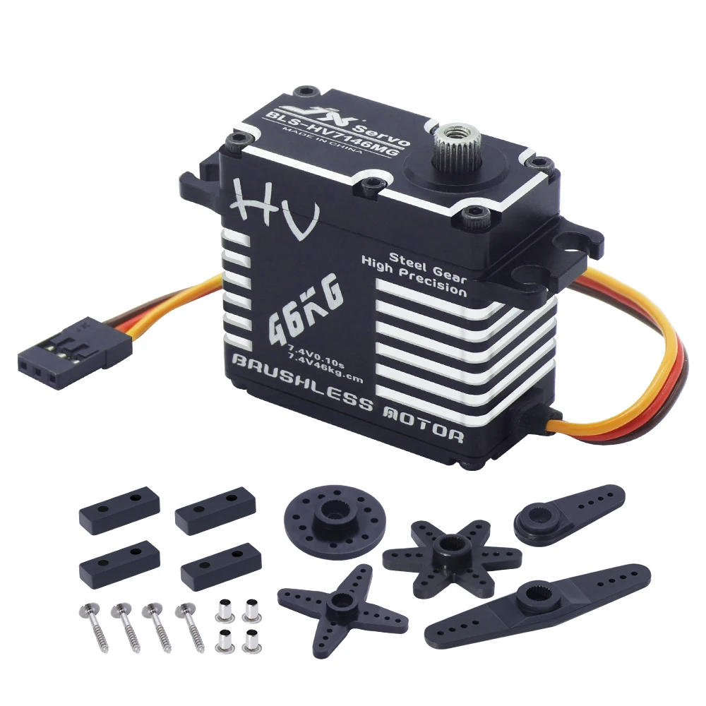 

JX BLS-HV7146MG 46KG Full CNC Aluminium Digital Brushless Standard Waterproof Servo for RC Car Truck Crawler Helicopter Robot